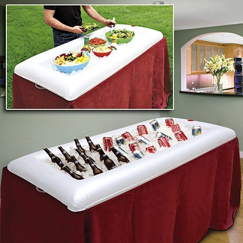 Cool Downz Inflatable Salad/Serving Bar, White, 51"L x 25" W x 4.5"Deep